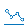 declining graph blue icon