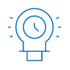 refocus staff on higher value tasks blue icon